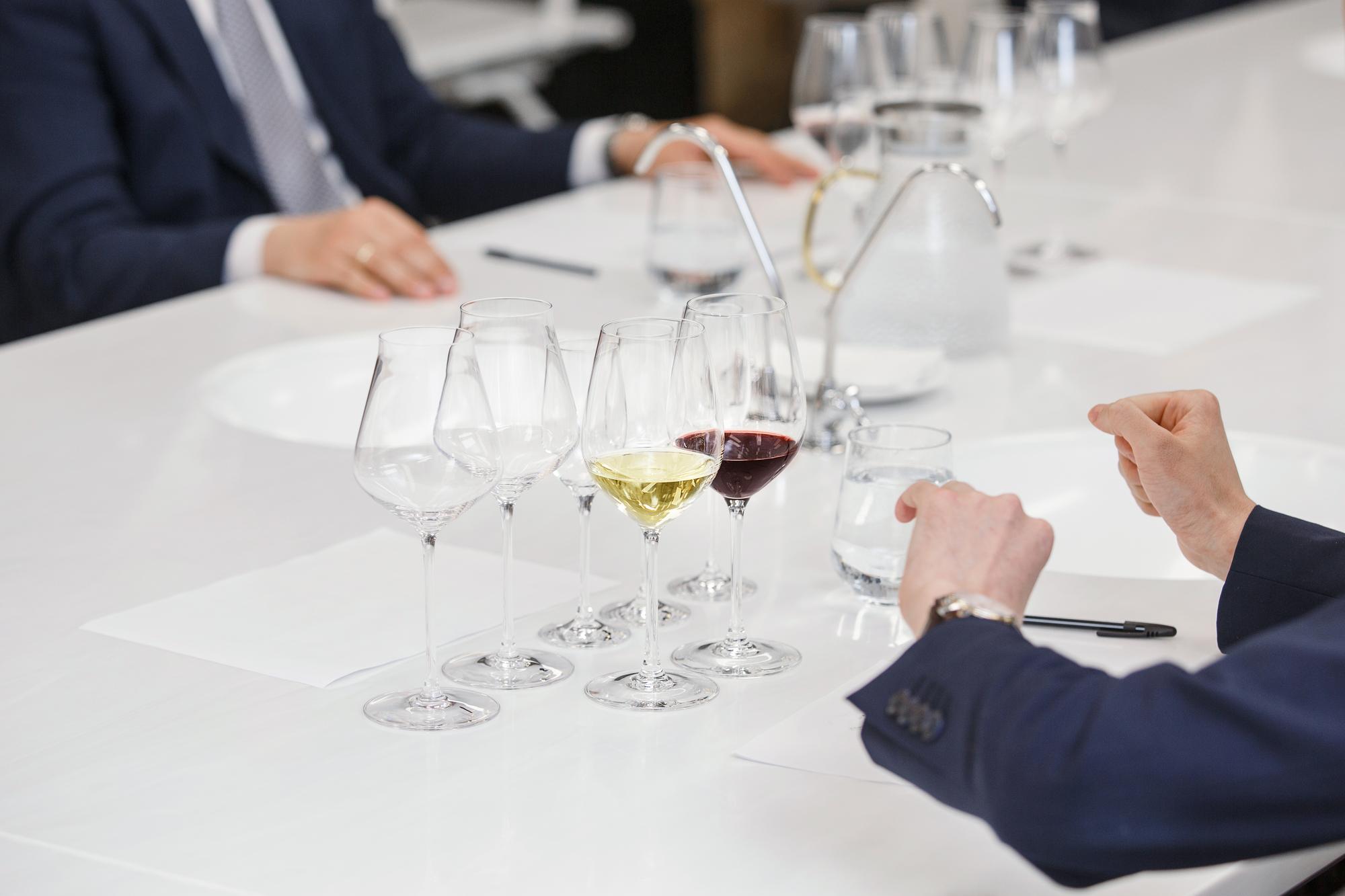 Consultation table with tasting samples